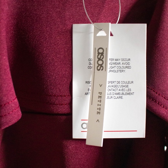 PETITE BURGUNDY BARDOT DRESS OFF SHOULDER - Picture 5 of 8